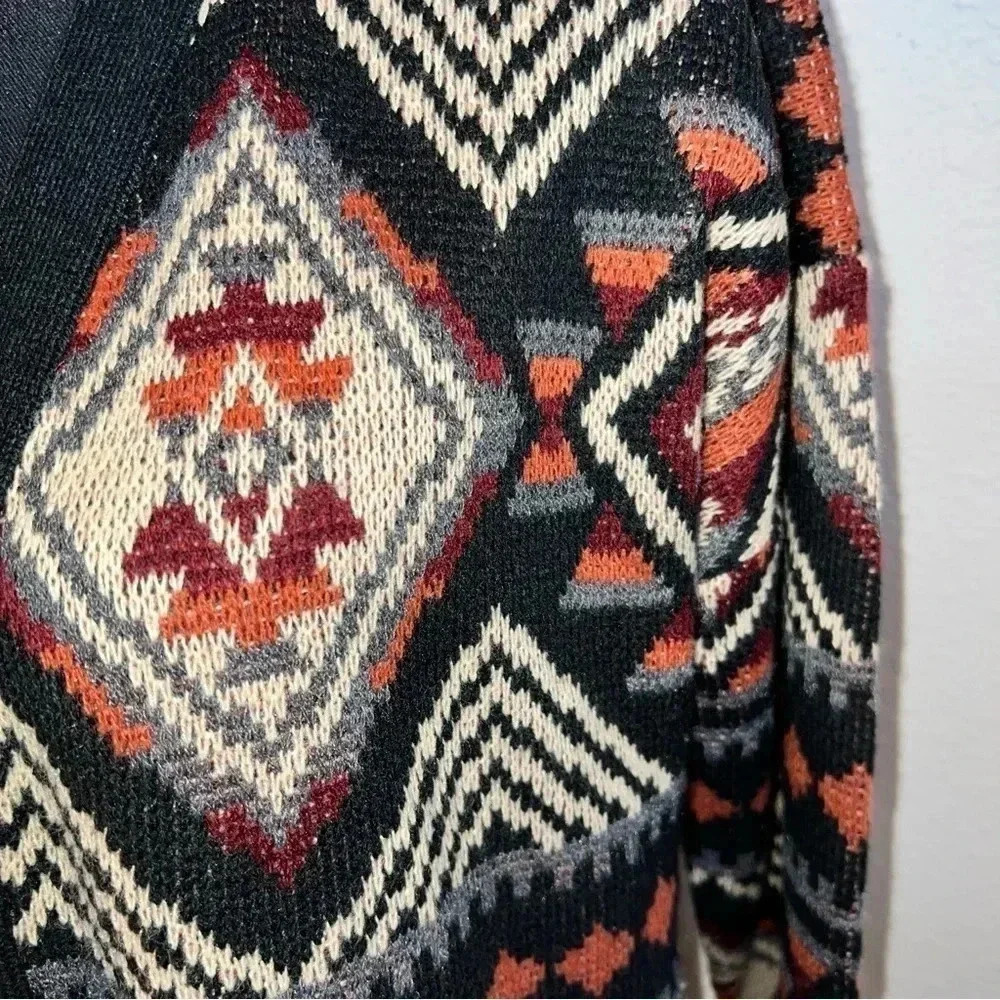 Savanna Jane Women’s Aztec Duster Topper Long Sweater Black Copper Size Small - Picture 3 of 13